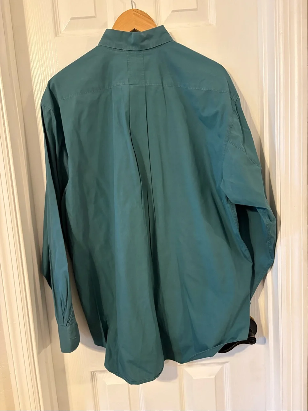 Vintage Banana Republic Safari Travel Shirt Mens M Teal Cotton Button Down Hong